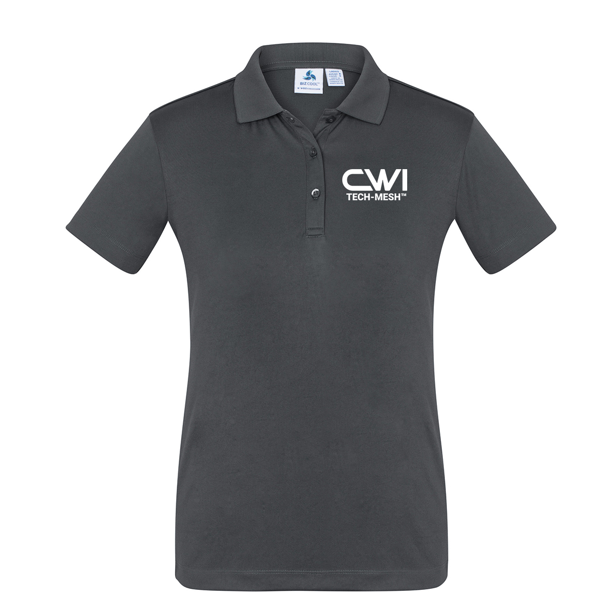 CWI golf shirt tech mesh grey
